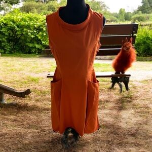 Orange Sleeveless Mini Dress